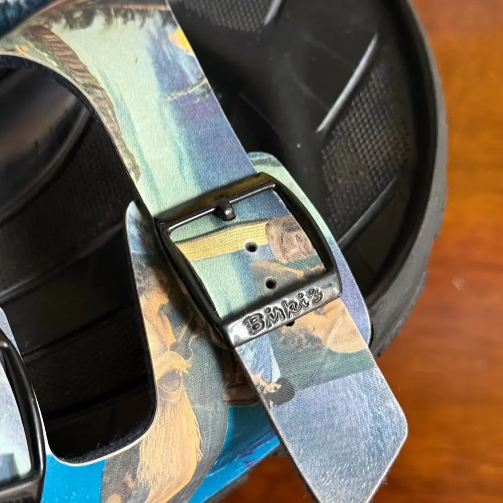 Birki's by Birkenstock Y2K Hawaii Tiki Sandals Colorful Buckle Women Size 41 R - Picture 8 of 12